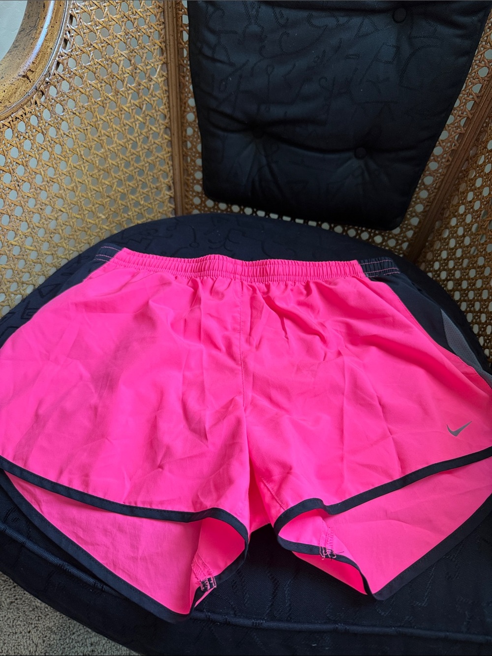 Nike Women's Hot Pink Athletic Shorts with Black Trim
